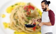 Uomo con padella